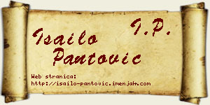 Isailo Pantović vizit kartica